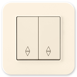 Gunsan Radius Выключатель двухклавишный проходной Крем